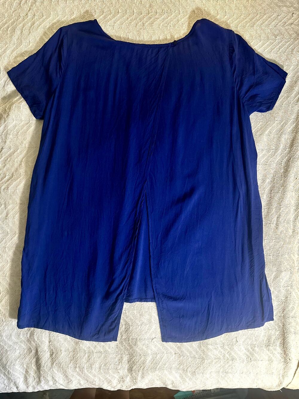 Old Navy Women's Hero Blue Split Back Short Sleeve Top S Tall